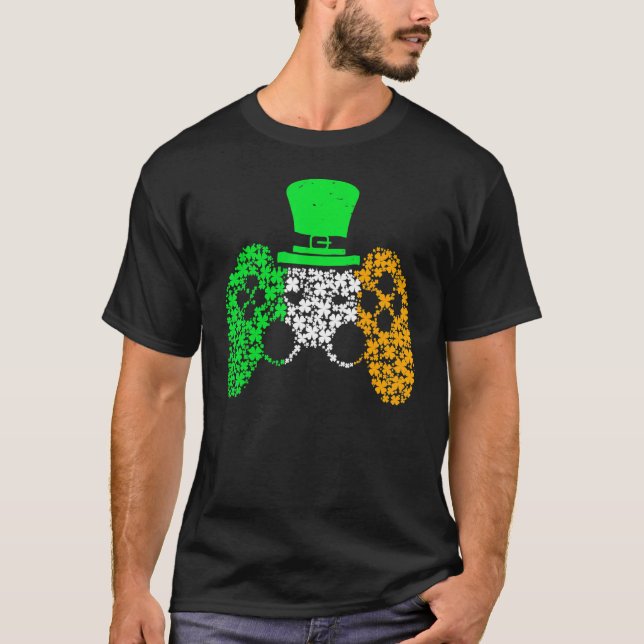 Camiseta Jogo Gamer Para Meninos Dia de São Patrício De Sha (Frente)
