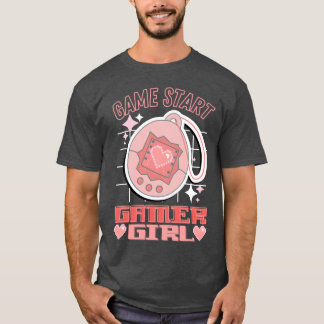 Camiseta Jogo Iniciar Jogo Gamer Girl Retro E Pet Game Vint