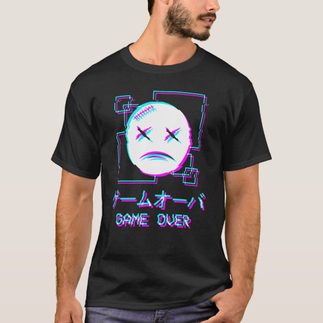 Camiseta Jogo Japonês Sobre Ha, Aestésico Vaporwave (Frente)