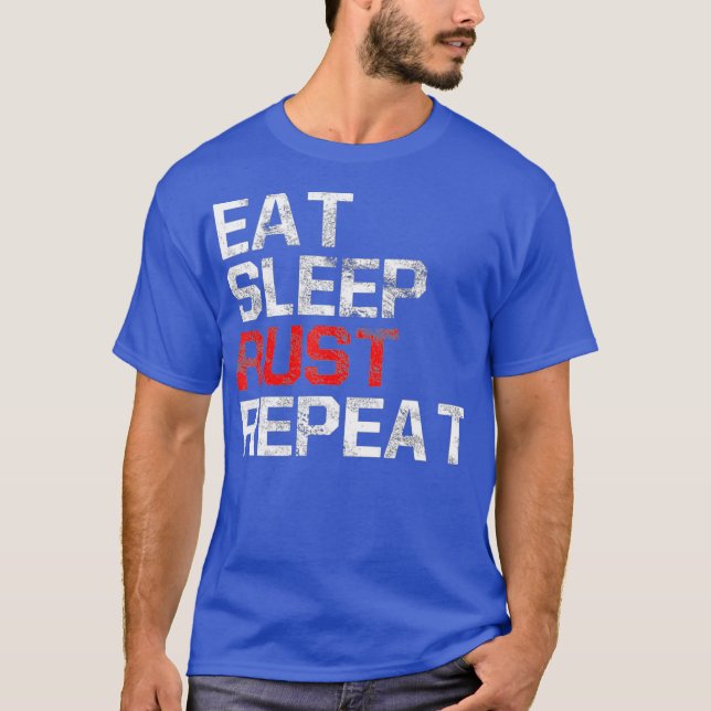 Camiseta Jogo Memória engraçada EAT SLEEP RAID REPEAT Jogo (Frente)