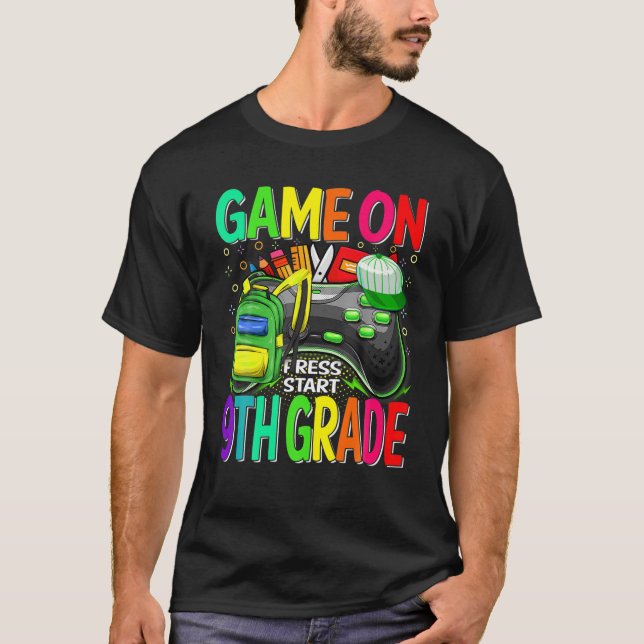 Camiseta Jogo Na Imprensa Iniciar Jogador Do 9º Ano De Volt (Frente)