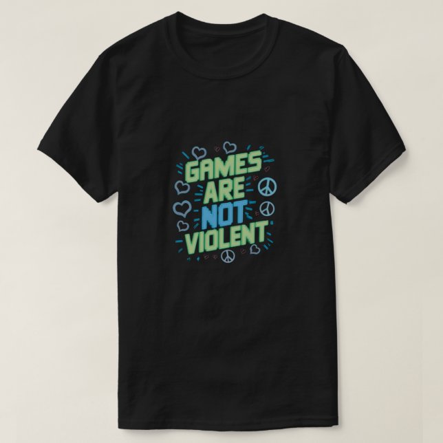 Camiseta Jogo não é violento (Frente do Design)