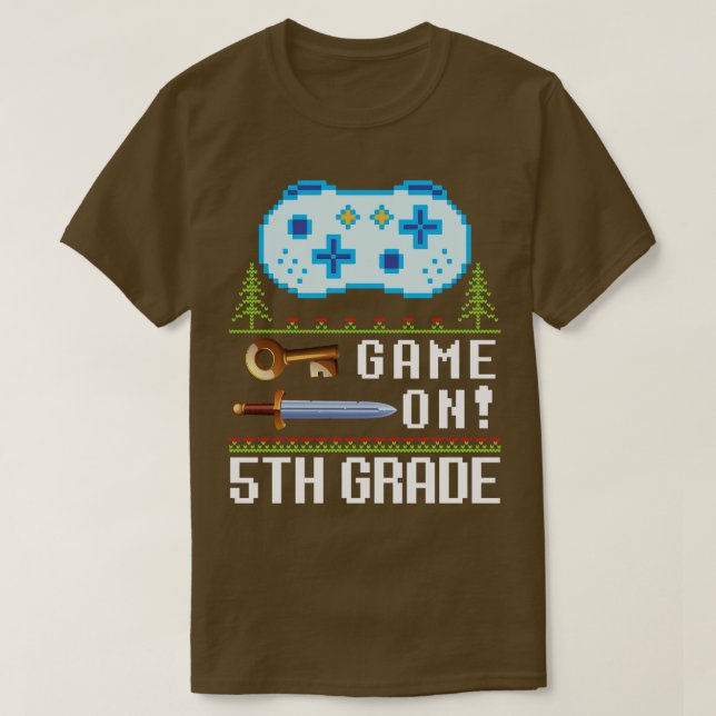 Camiseta Jogo No 5, Professora Estudante Feliz De Volta Ao  (Frente do Design)