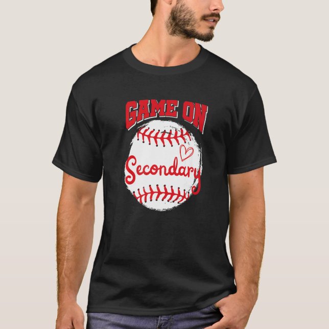Camiseta Jogo No Baseball Secundário De Volta À Escola (Frente)