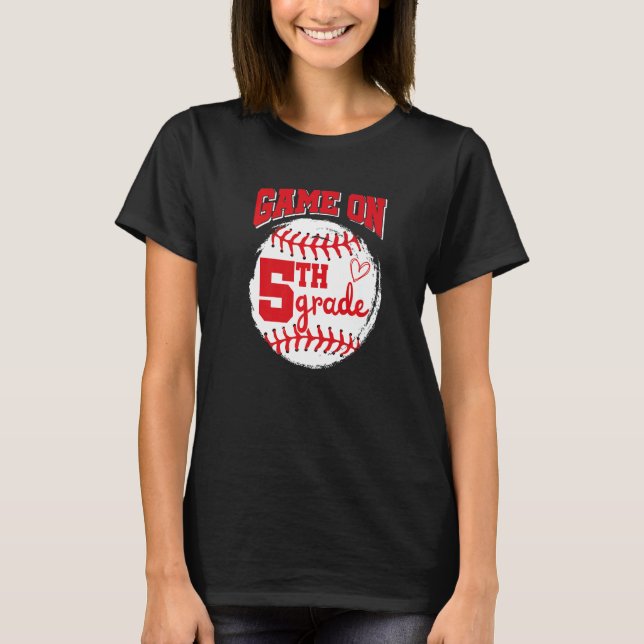 Camiseta Jogo No Basebol Da Série 5 De Volta À Escola (Frente)