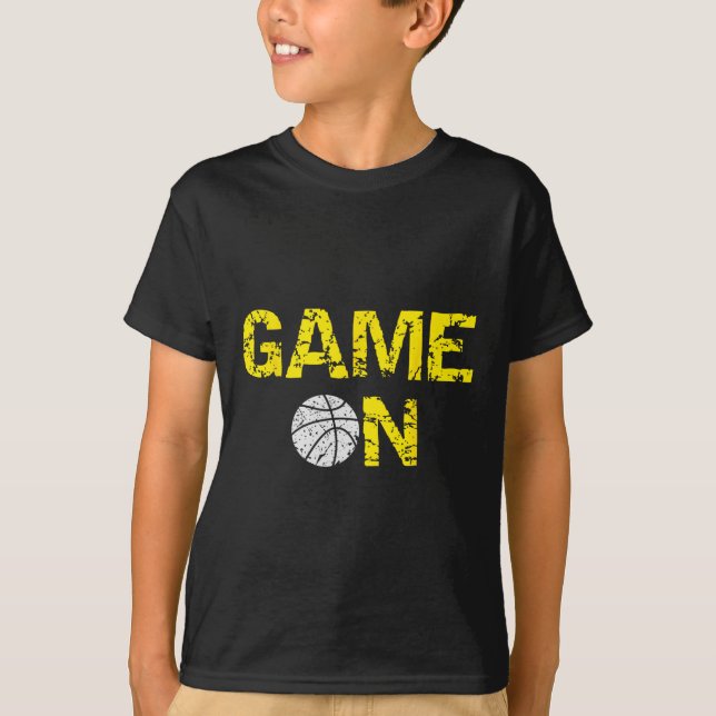 Camiseta Jogo No Basquete; Blue Black Yellow Dourada Team C (Frente)