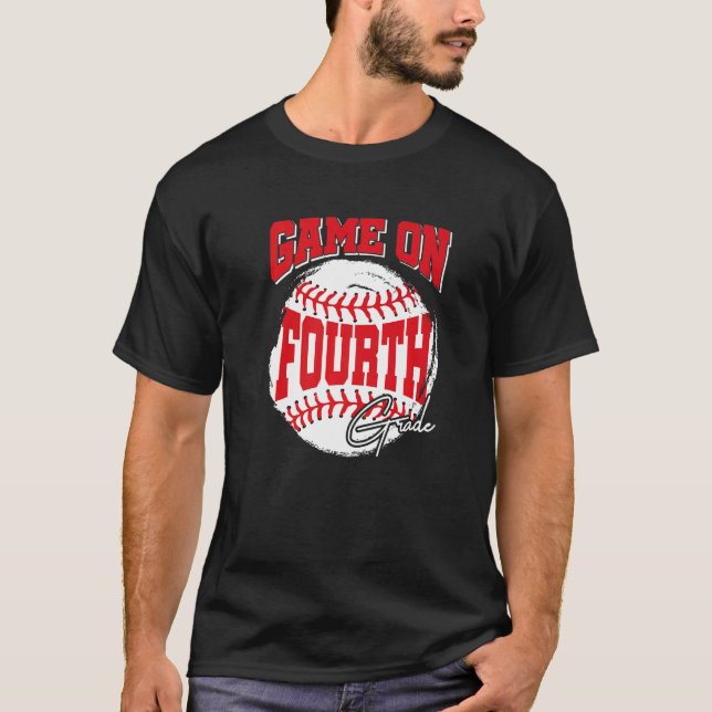 Camiseta Jogo No Quarto Ano De Baseball De Volta À Escola (Frente)