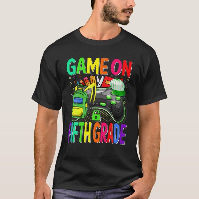 Camiseta Jogo No Quinto Ano De Volta À Escola No Quinto Gra (Frente)