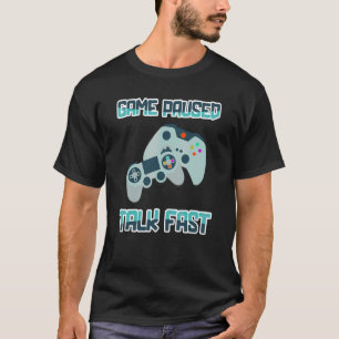 Camiseta Jogo Pausa Conversa Rápida Jogo Jogador de Vídeo G
