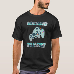 Camiseta Jogo Pausa Conversa Rápida Jogo Jogador de Vídeo G