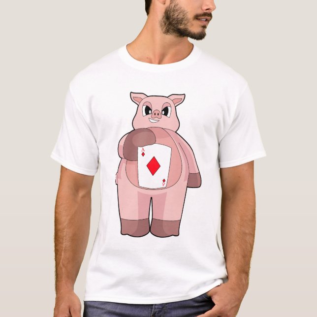 Camiseta Jogo Pig Poker Cartões (Frente)