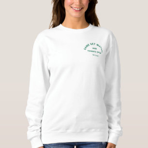 Camiseta Jogo Set Correspondência Crista Verde Ténis Femini