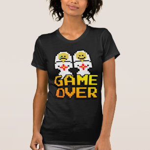 Camiseta Jogo sobre Casamento (lésbica, 8 bits)