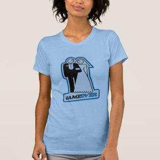 Camiseta Jogo sobre Casamento Noiva e Camada TShirt (azul)