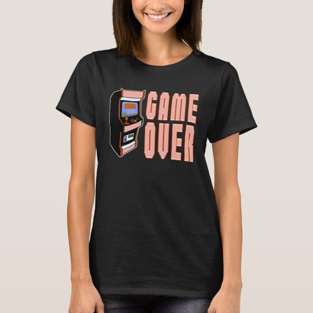 Camiseta Jogo sobre inserção de moeda para jogadores retror (Frente)