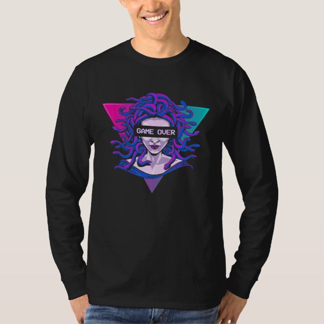Camiseta Jogo Sobre Medusa Indie Alt Aestética Vaporwave Eb (Frente)
