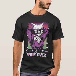 Camiseta Jogo sobre o Japão Aestésico Vaporwave do Anime Tr