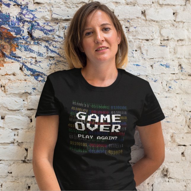 Camiseta Jogo sobre Texto do Pixel do Jogador Retroativo (Criador carregado)
