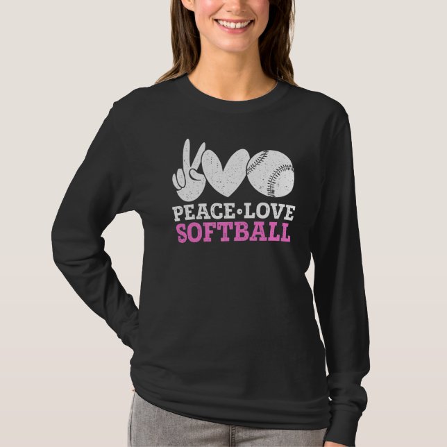 Camiseta Jogo Softball Player do Peace Love (Frente)