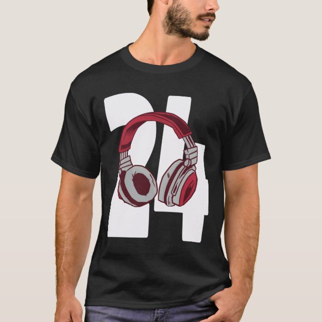 Camiseta Jogo Vídeo 24º Aniversário do Jogo Presente 24 Ano (Frente)