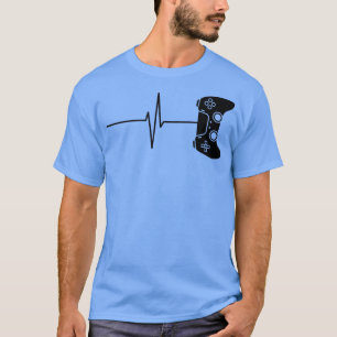 Camiseta Jogo Vídeo Jogo Jogar Jogo Jogo Taxa Cardíaca EKG
