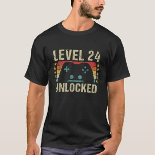Camiseta Jogo Vintage 24º Aniversário Presente 24 anos