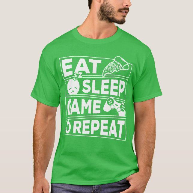 Camiseta Jogos Comer Dormir Jogar Repetir Presente Multijog (Frente)