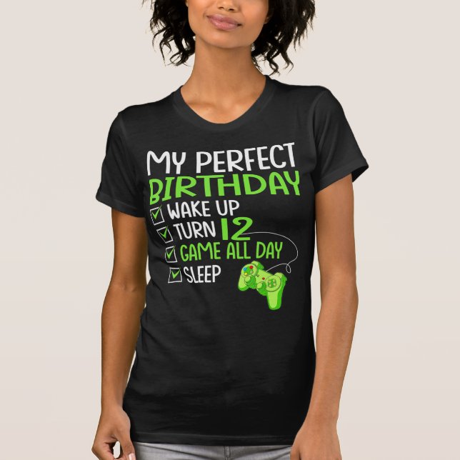 Camiseta Jogos De Aniversário Perfeitos Para 12 Gif De 12 A (Frente)
