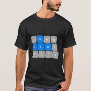 Camiseta Jogos De Computador Wasd Para Gamers De Pc Azul En