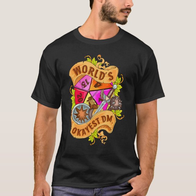 Camiseta Jogos De Conselho Rpg De Jogos De Dm D20 Mais Ocup (Frente)