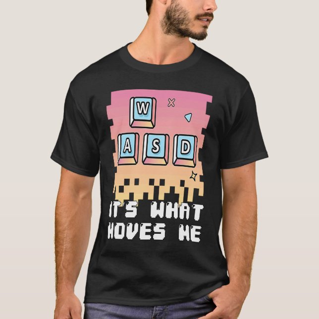 Camiseta Jogos de gamer de pc WASD é o que me move (Frente)