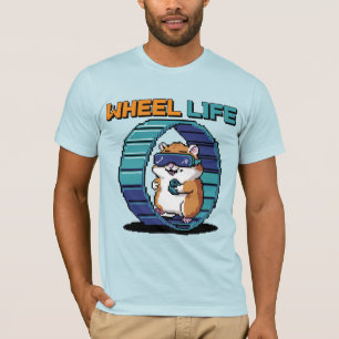 Camiseta Jogos de Hamster com Pixel da Vida das Rodas