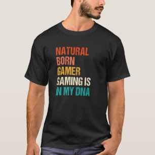 Camiseta Jogos De Jogador De Nascer Natural Em Meu Dna Retr