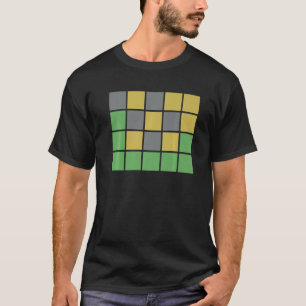 Camiseta Jogos De Palavras Com Cinzas Verdes Em Quadrados A