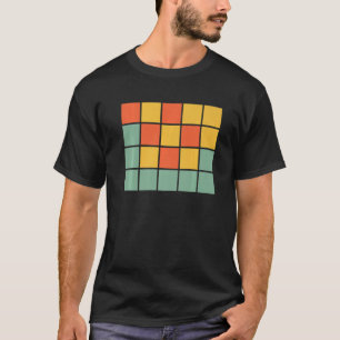 Camiseta Jogos De Palavras Retro Laranja Azul Amarelo Quadr