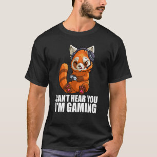 Camiseta Jogos de Panda Vermelha Bonita não podem ouvi-lo E