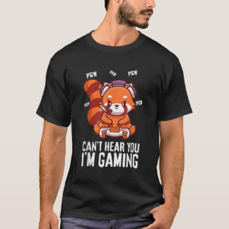 Camiseta Jogos De Panda Vermelha Não Conseguem Ouvir Você E