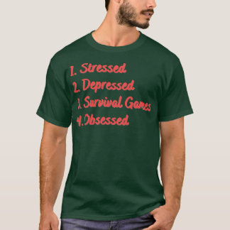 Camiseta Jogos de Sobrevivência Deprimidos em Estresse Obce