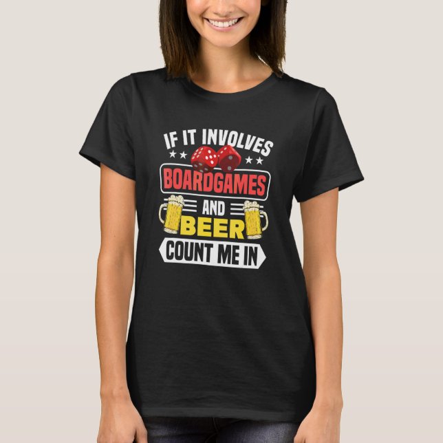 Camiseta Jogos de Tabuleiro E Cerveja Jogo De Tabuleiro Gam (Frente)