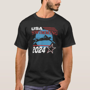 Camiseta Jogos de Verão de 2024 EUA Natação América Esporte