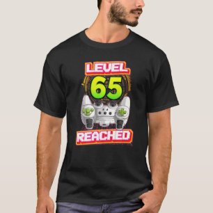 Camiseta Jogos de Vídeo de Aniversário do Nível 65 Alcançad