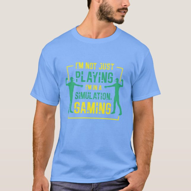 Camiseta Jogos de Vídeo de Ficção Científica de Simulação p (Frente)