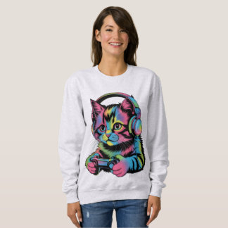 Camiseta Jogos de Vídeo de Gato Gamer