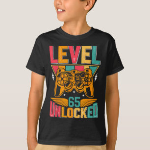 Camiseta Jogos de vídeo desbloqueados do nível 65 Jogador d