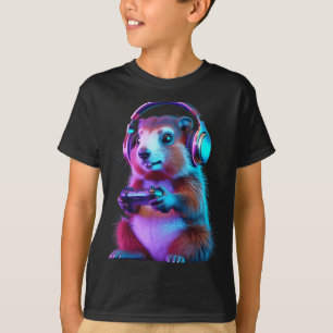 Camiseta Jogos de Vídeo Engraçados do Dia da Marmota Jogos