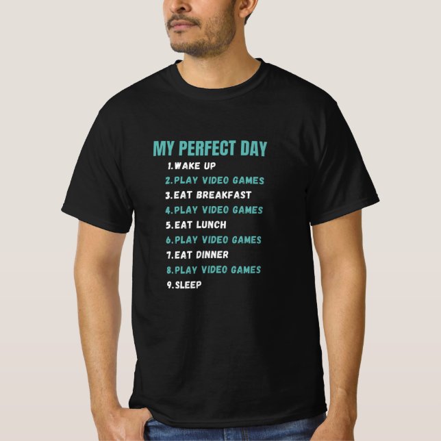 Camiseta Jogos de vídeo no dia perfeito (Frente)