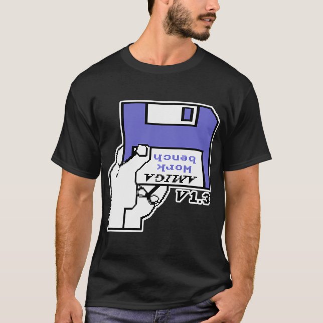 Camiseta Jogos de Vídeo Retro Commodore Amiga Workbench Ins (Frente)