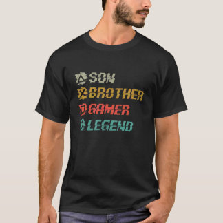 Camiseta Jogos de Vídeo Vintage Engraçados para Irmão do Ga