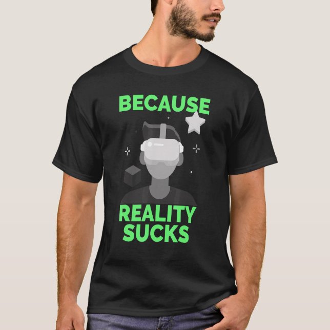 Camiseta Jogos De Vr Óculos De Ausência De Realidade Virtua (Frente)
