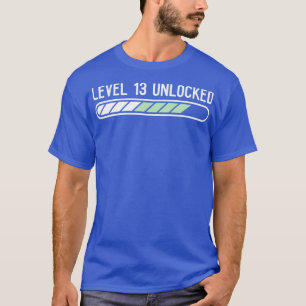 Camiseta Jogos Desbloqueados de Nível 13 de Aniversário de 